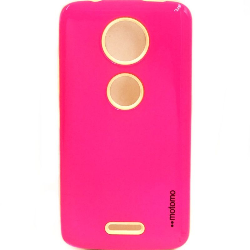 Capa Anti Choque Motomo Color - Pink c/ Amarelo para Motorola Moto C