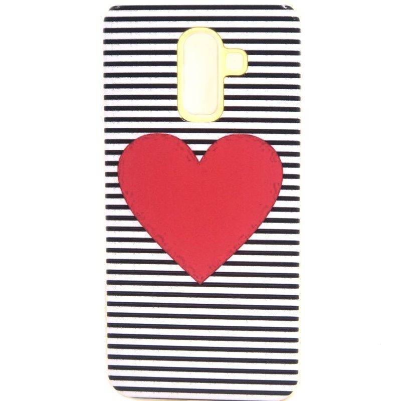 Capa Anti Impacto Coração Listras para Samsung Galaxy J8