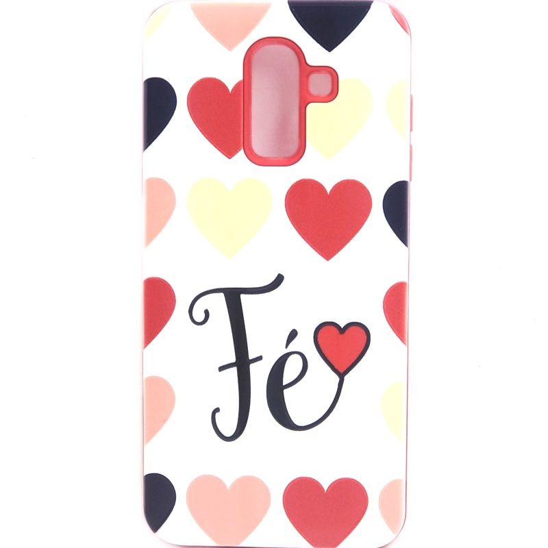 Capa Anti Impacto Fé Corações para Samsung Galaxy J8