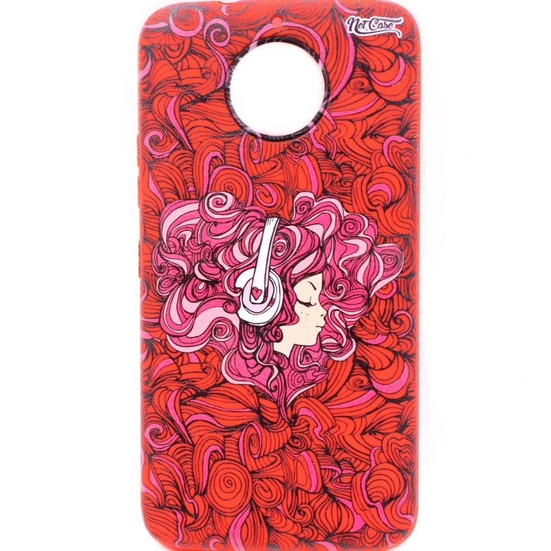 Capa Netcase Borracha para Motorola Moto G5S Plus - Girl DJ Vermelho