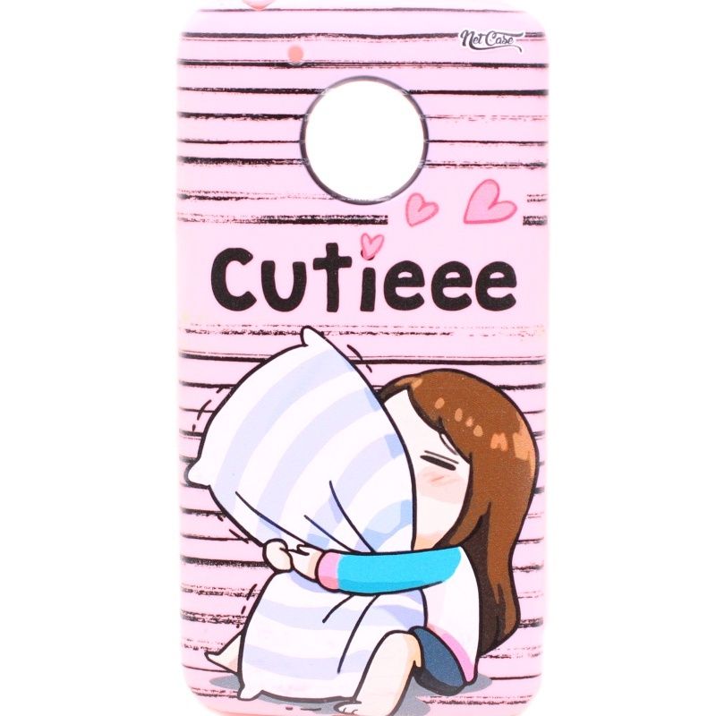 Capa Netcase Borracha para Motorola Moto G5 - Cutieee Girl Rosa