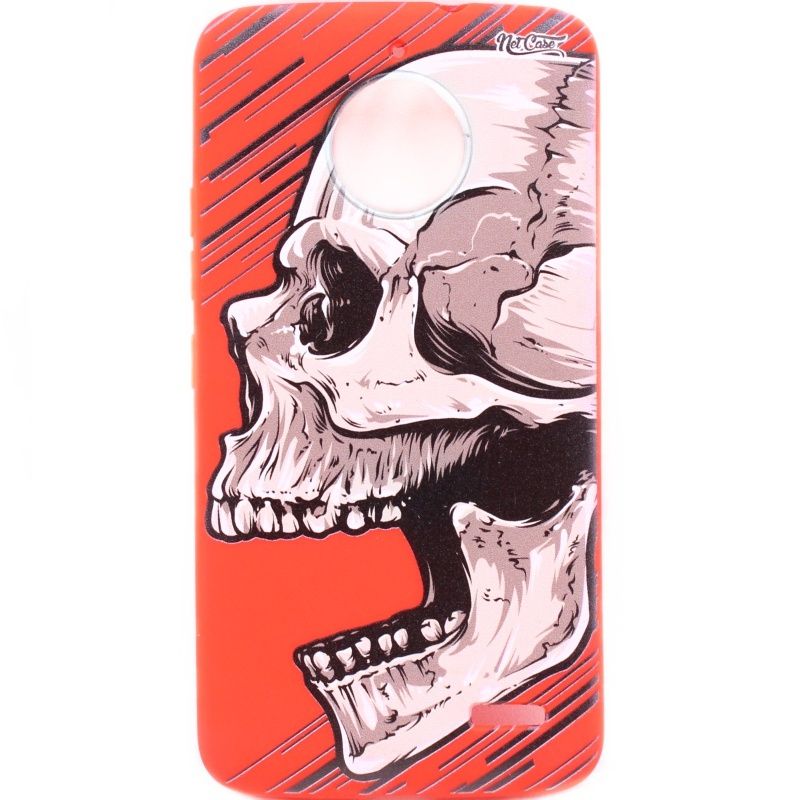 Capa Netcase Borracha para Motorola Moto E4 - Skull Laughing Vermelho