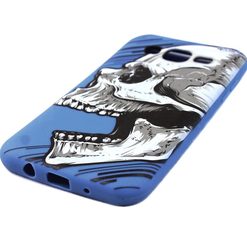 Capa Netcase Borracha para Samsung Galaxy J5 - Skull Laughing Azul Marinho
