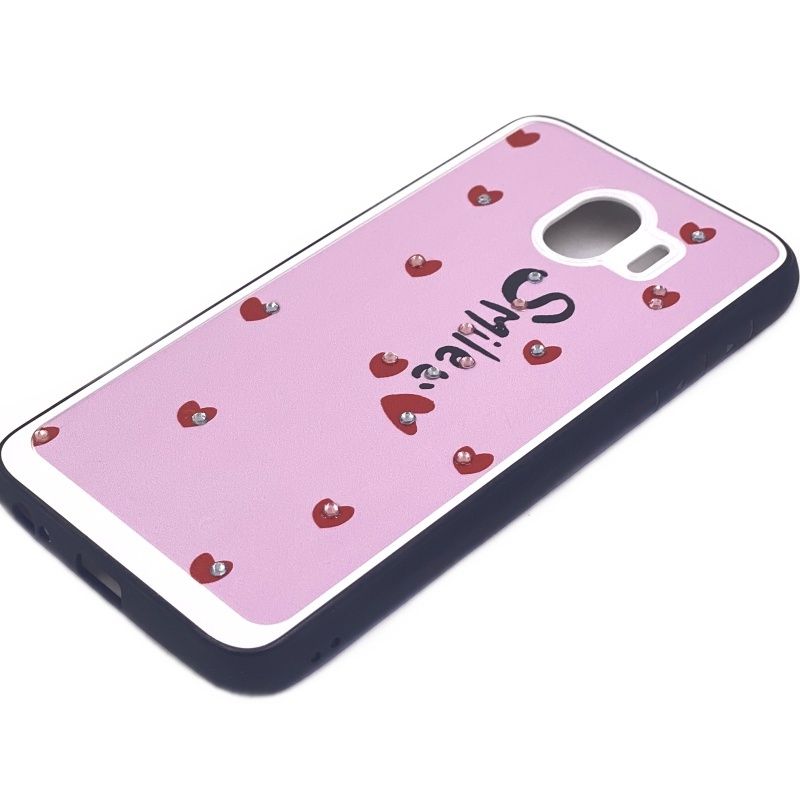 Capa Smile - Coraçõezinhos: Smile para Samsung Galaxy J4