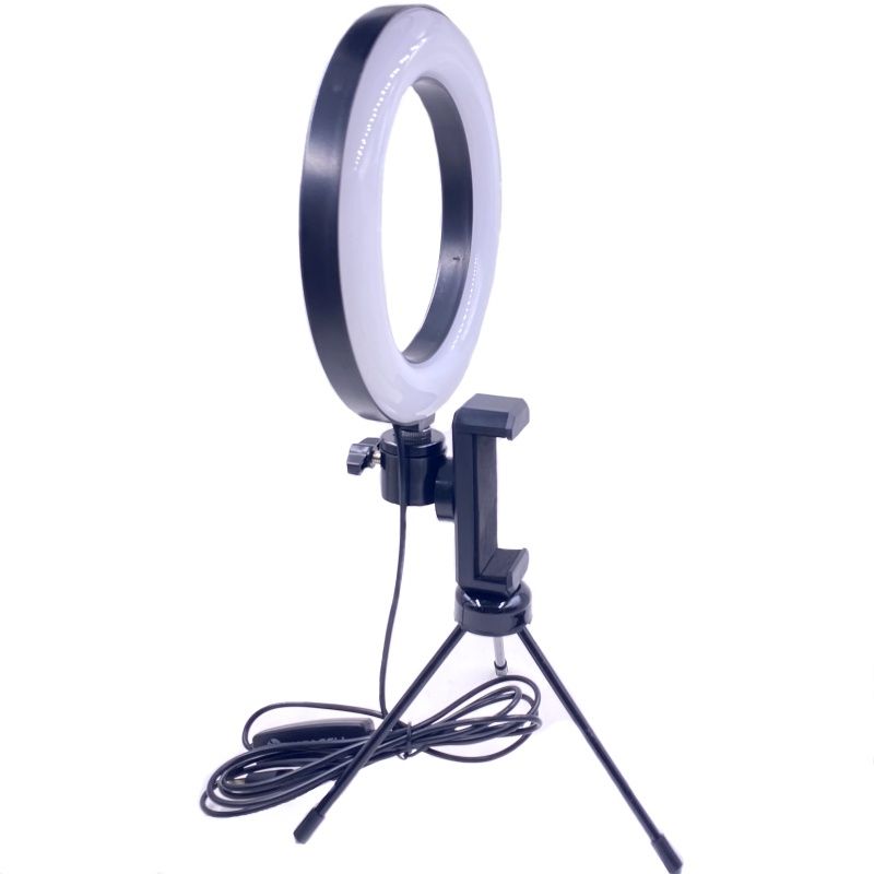 Ring Light Usb com Mini Tripé e Suporte p/ Cel. Lucacell LC16-48 - 6''P