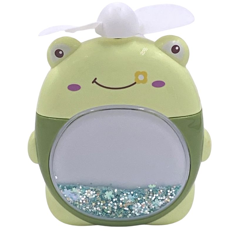 Mini Ventilador de Mesa C/ Glitter - Frog