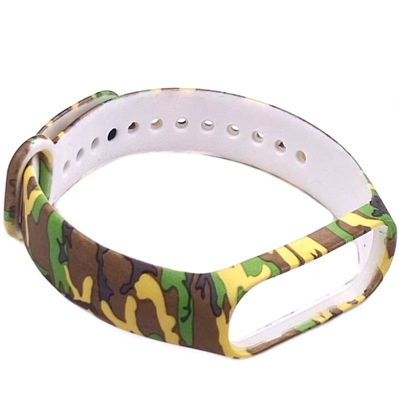 Pulseira Estampada para Relógio Mi Band 3/4 - Camuflada Verde Exército