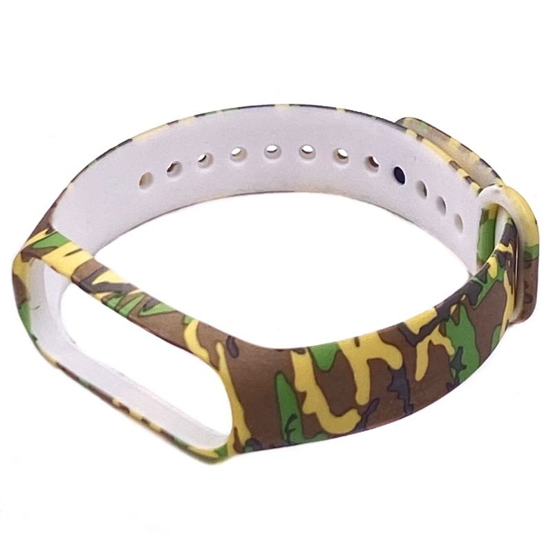 Pulseira Estampada para Relógio Mi Band 3/4 - Camuflada Verde Exército
