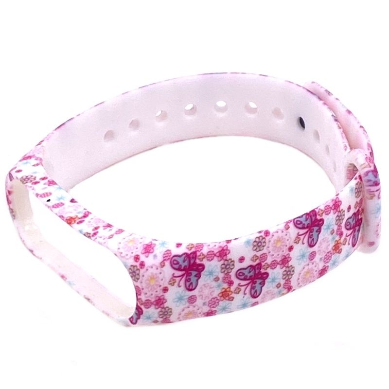 Pulseira Estampada para Relógio Mi Band 3/4 - Florzinhas e Borboletas