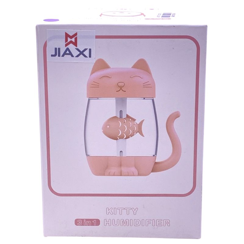 Umidificador e Aromatizador Usb Led/Ventilador - Kitty Humidifier 3in1 Jiaxi - Branco