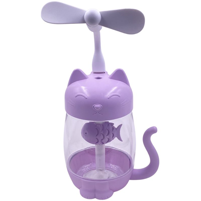 Umidificador e Aromatizador Usb Led/Ventilador - Kitty Humidifier 3in1 Jiaxi - Lilás