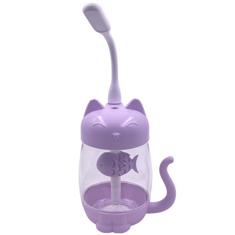 Umidificador e Aromatizador Usb Led/Ventilador - Kitty Humidifier 3in1 Jiaxi - Lilás