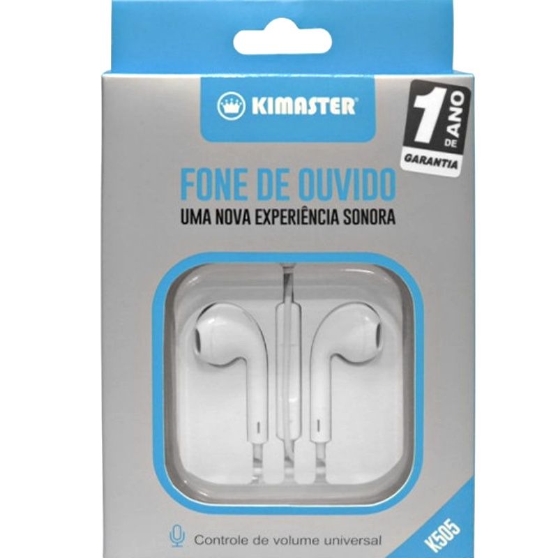 Fone de Ouvido Kimaster K505 - Branco