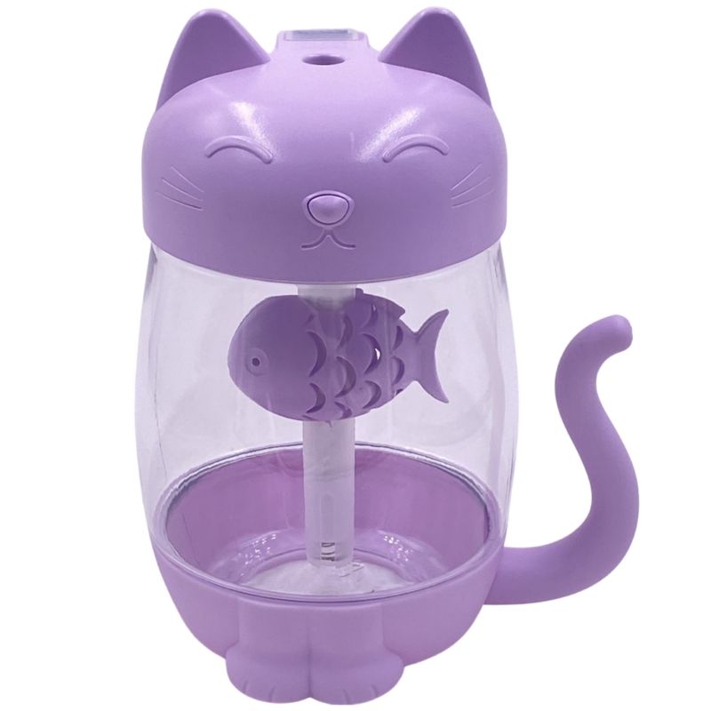 Umidificador e Aromatizador Usb Led/Ventilador - Kitty Humidifier 3in1 Jiaxi - Lilás