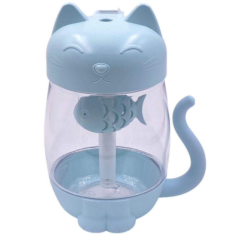 Umidificador e Aromatizador Usb Led/Ventilador - Kitty Humidifier 3in1 Jiaxi - Azul