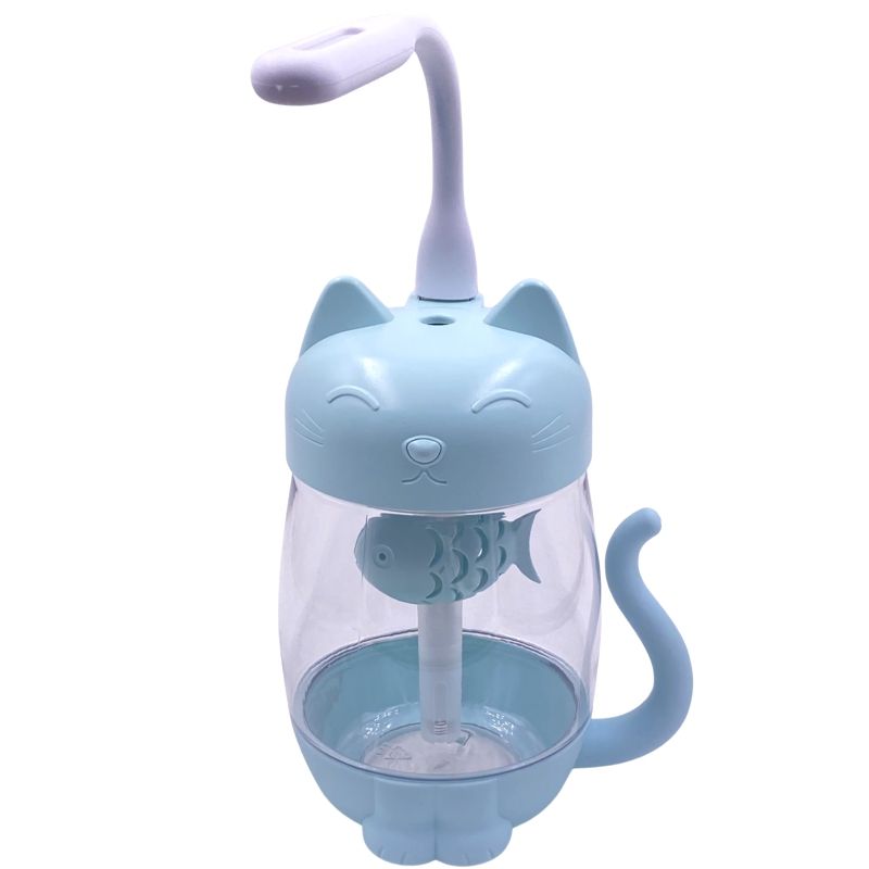 Umidificador e Aromatizador Usb Led/Ventilador - Kitty Humidifier 3in1 Jiaxi - Azul