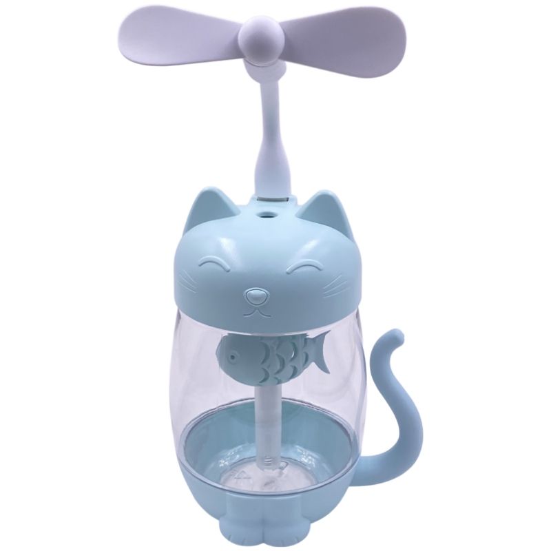 Umidificador e Aromatizador Usb Led/Ventilador - Kitty Humidifier 3in1 Jiaxi - Azul