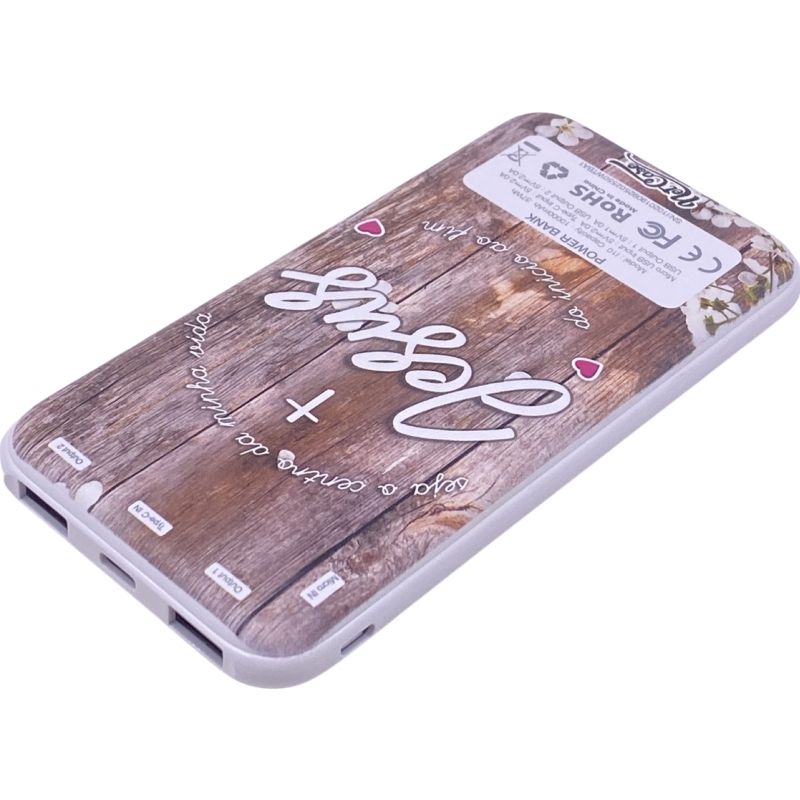 Bateria Extra Portátil Universal Power Bank I10 Dual Usb - 10000mAh - Madeira Seja o Centro da Minha Vida: Jesus