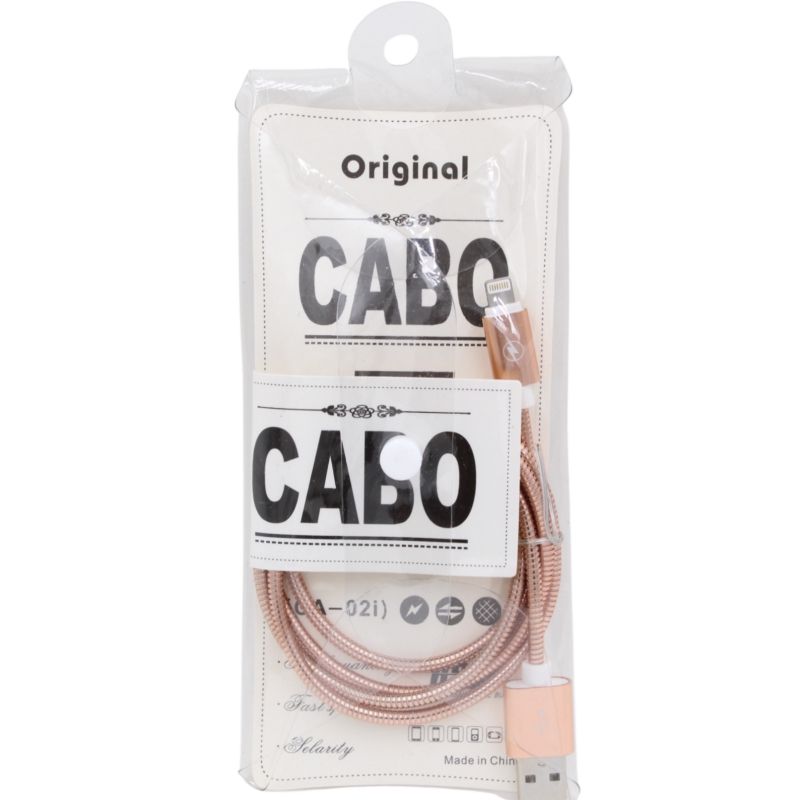 Cabo de Dados Flexível Metalizado Usb Fancy CA-02i - 1,2 Metros - Para Usb Lightning (IPhone) - Bronze