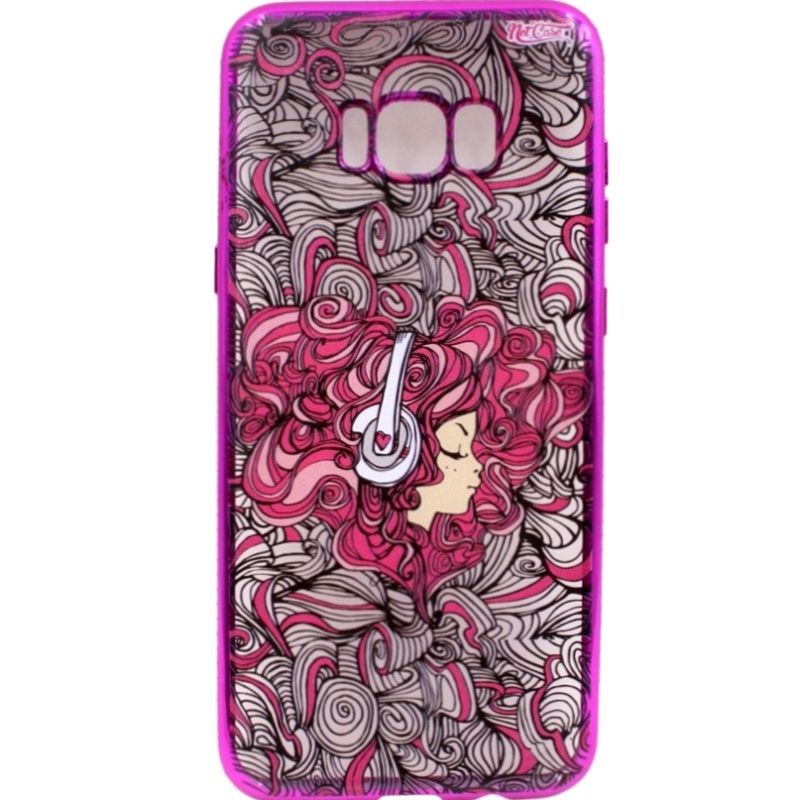 Capa Netcase Metálica com Strass Flexível - Girl DJ Pink p/ Galaxy S8 Plus