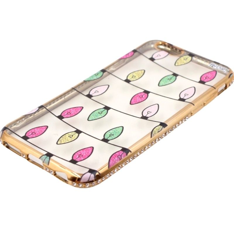Capa Netcase Metálica com Strass Flexível - Colored Lamps Dourado p/ IPhone 6/6s