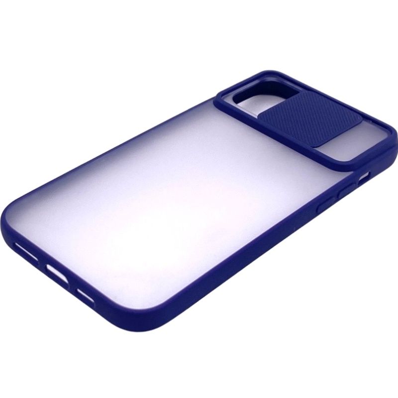 Capa Janela 5 - Transparente c/ Azul Marinho p/ IPhone 12 Pro Max - 6.7''