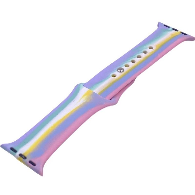 Pulseira Silicone Arco Íris 38/40mm - Lilás, Verde, Branco, Amarelo, Azul, Rosa