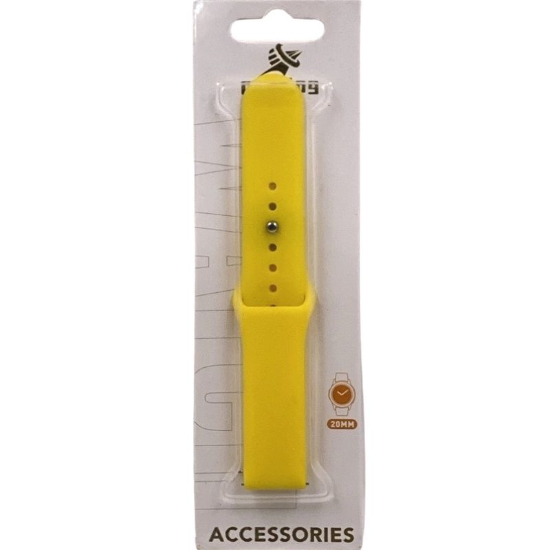 Pulseira Silicone Esportiva 20mm - Amarelo