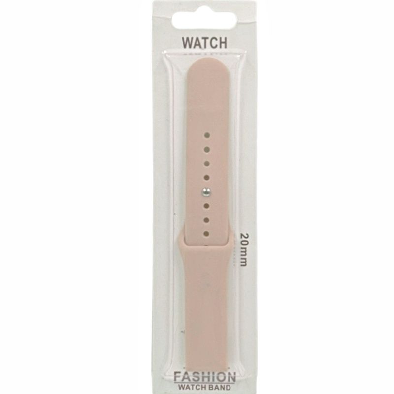Pulseira Silicone Esportiva 20mm - Rosa Claro