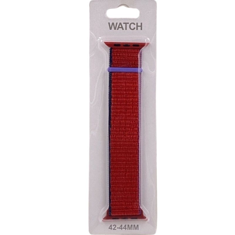 Pulseira Nylon Loop Color para SmartWatch 42/44mm - Vermelho/Azul Marinho