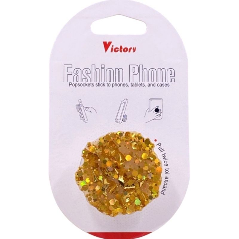 Suporte Pop Socket Brilho - Craquelado Dourado