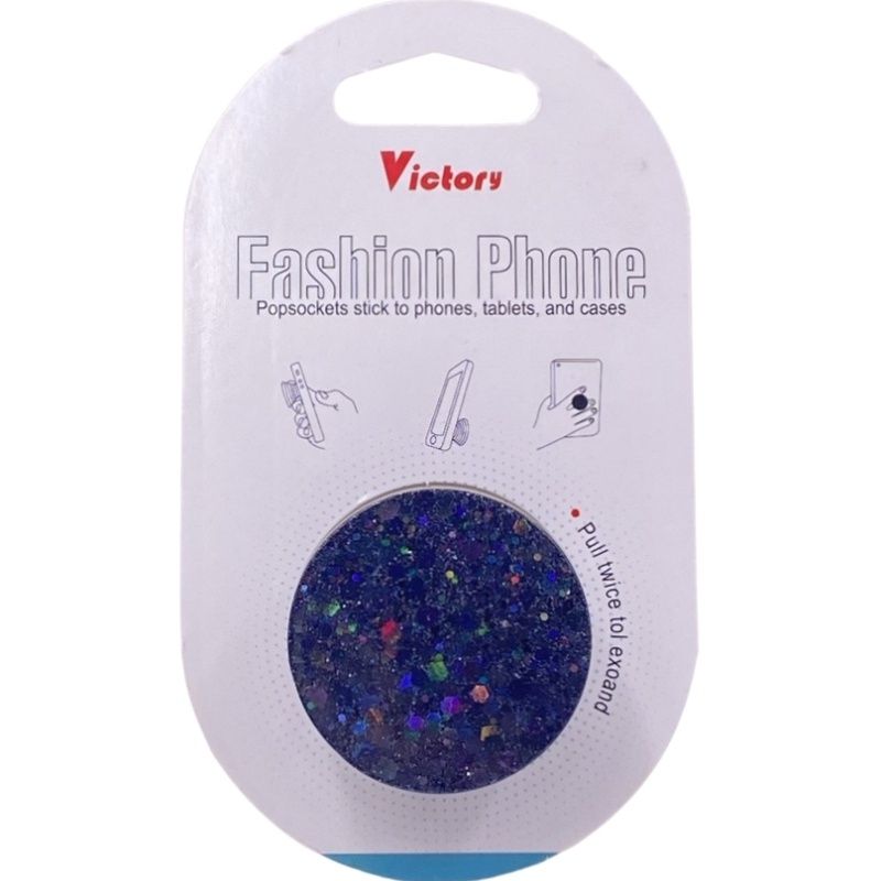 Suporte Pop Socket Brilho - Efeito Confete Preto