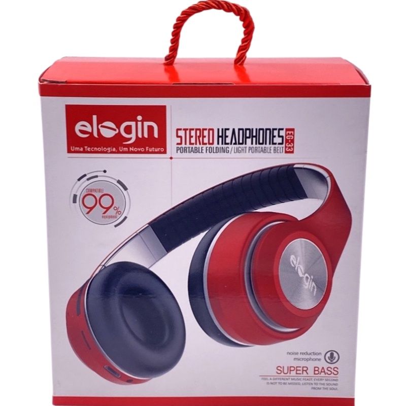 Fone de Ouvido Bluetooth Elogin EG-33 - Vermelho