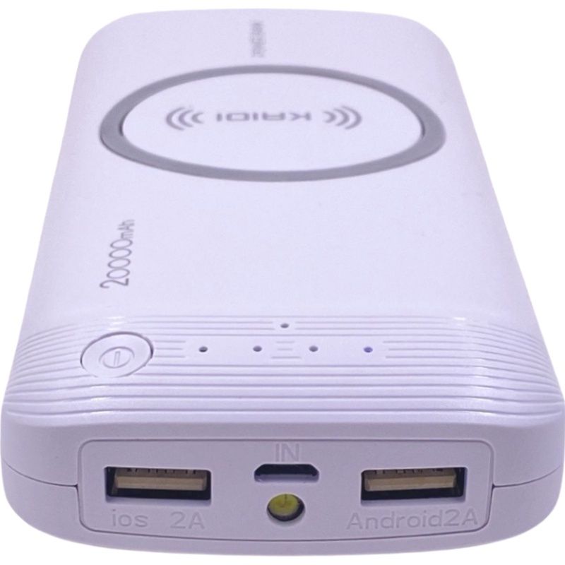 Carregador por Indução Usb Dual Kaidi - KD-790 - 20000mAh - Branco 