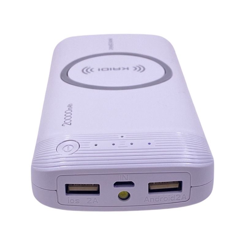Carregador por Indução Usb Dual Kaidi - KD-790 - 20000mAh - Branco 
