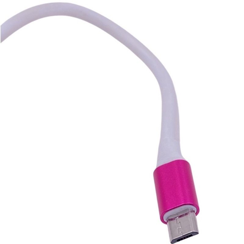 Carregador de Parede Usb Dual JK Mark - Micro Usb/V8 - Branco c/ Pink