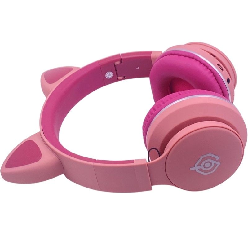 Fone de Ouvido Infantil Bluetooth Cat LED031 - Rosa c/ Pink