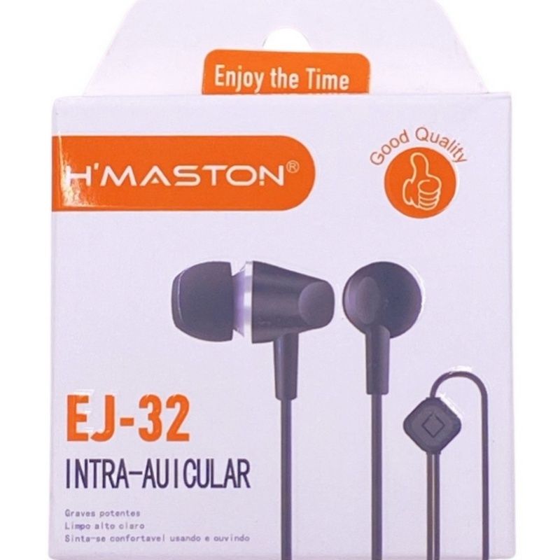 Fone de Ouvido H'Maston EJ-32 - Preto