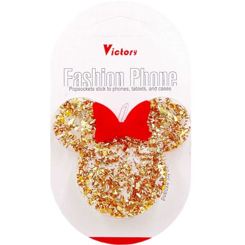 Suporte Pop Socket Brilho - Minnie Confete Dourado
