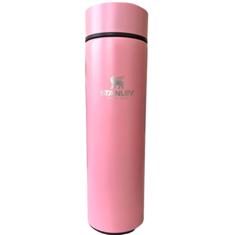 Garrafa Térmica 500ml T&Z c/ Sensor De Temperatura Em Led Touch - Rosa