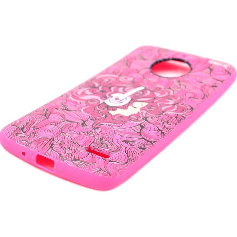 Capa Netcase Borracha para Motorola Moto E4 - Girl DJ Pink