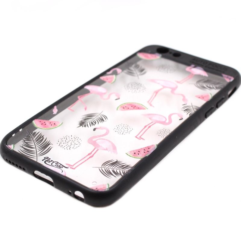 Capa Netcase Auto Focus Flamingos e Melancias para IPhone 6/6S - Preto