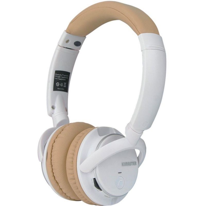 Fone de Ouvido Stereo sem Fio Bluetooth Kimaster K1 - Dourado e Branco