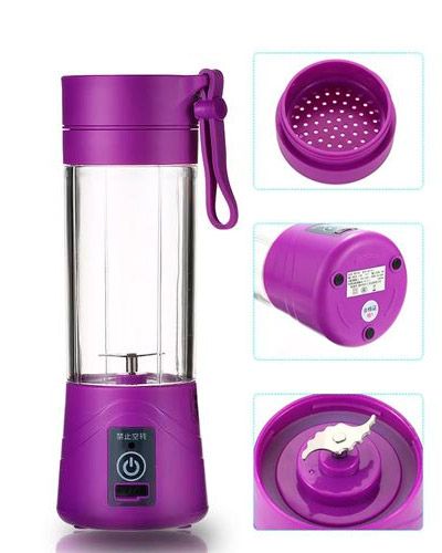 Mini Liquidificador Portátil 380ml - 2000mAh - Roxo