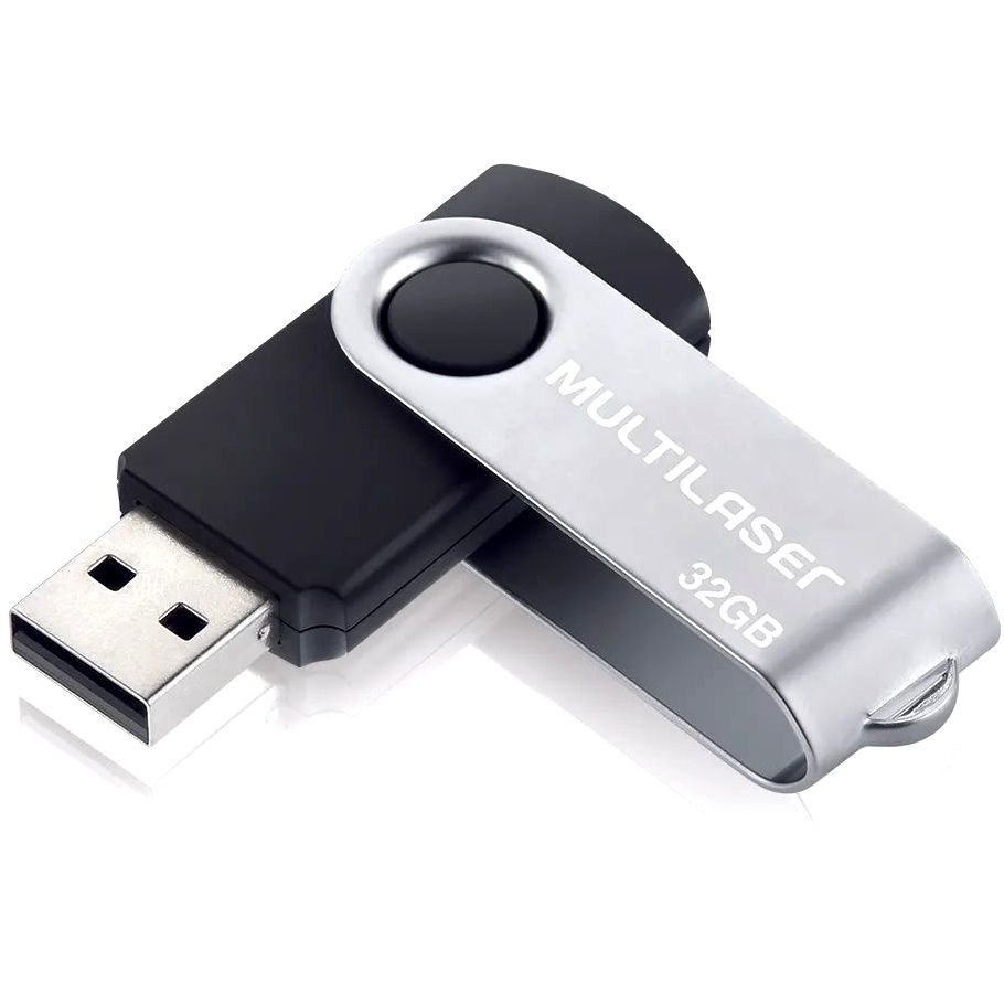 Pen Drive Multilaser 32GB - Preto com Prata