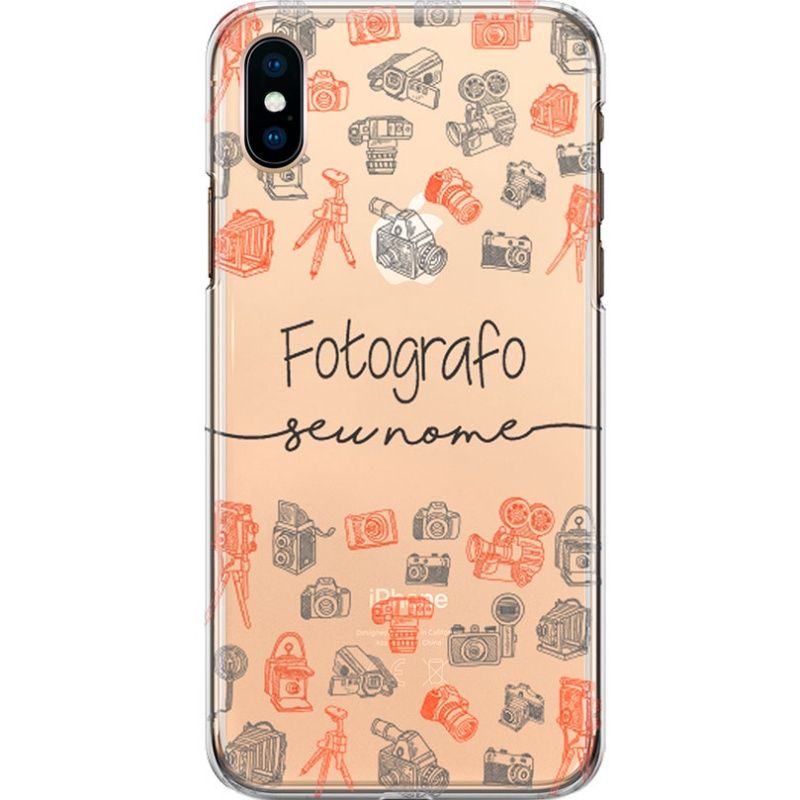 Capa Silicone NetCase Transparente Nome Profissão Fotógrafo