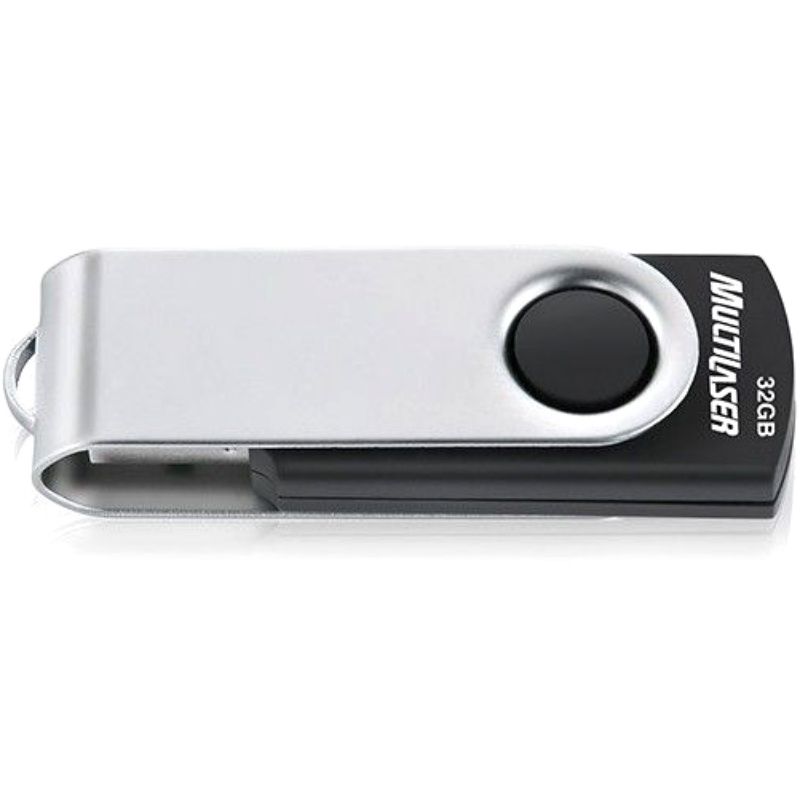 Pen Drive Multilaser 32GB - Preto com Prata