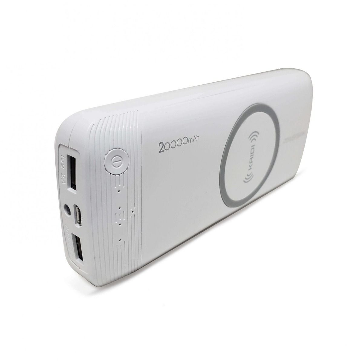 Carregador por Indução Usb Dual Kaidi - KD-790 - 20000mAh - Branco 