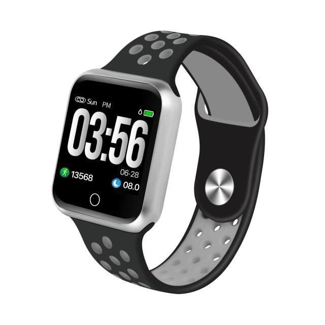 SmartWatch F8 - Pulseira Relógio Inteligente - Preto e Cinza | CB Acessórios