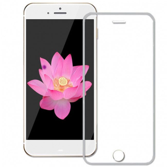 Película de Vidro Temperado Full Complete para IPhone - Borda Prata